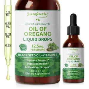 Organic Oregano Oil Drops with Black Seed Oil & Vitamin E